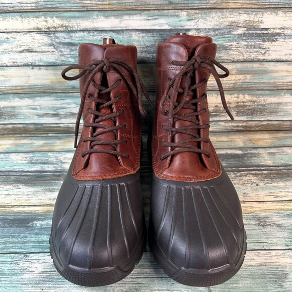 Sperry Winter Boots Mens Sz 10.5 Brown Leather Waterproof Rain Snow Lightweight - Picture 3 of 11